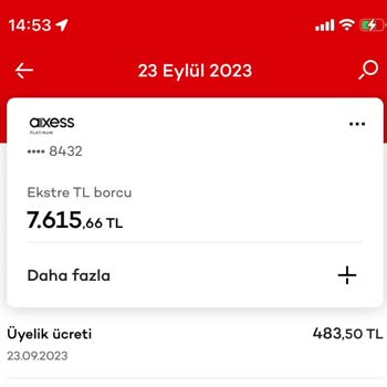 Akbank BANKASI-Axess Platin Mc D Kredi Kartı Üyelik Ücretinin İadesi
