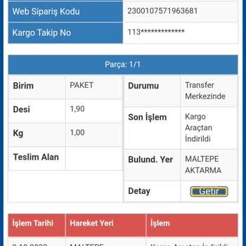 Sürat Kargo Maltepe Aktarmada Ürünümü Tutuyor