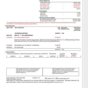 HSBC Kredi Kartı Yıllık Aidat Kesintisi İtirazı
