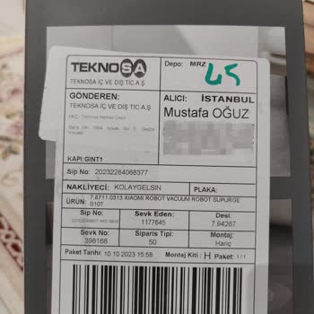 Kolay Gelsin Xiaomi Robot Vacuum S10T Eksik Ürün
