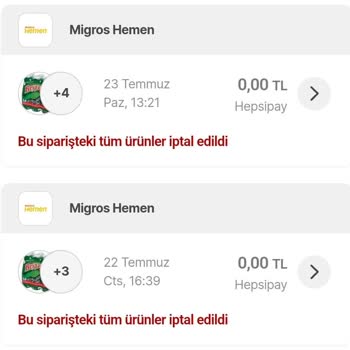 Hepsiburada Market Hepsiburada Migros Market Siparişlerinin Asla Teslim Edilmemesi