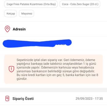 Tab Gıda Para İadesi Yapılmadı