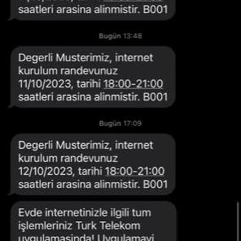 Türk Telekom Randevu Vermesine Rağmen İnternet Kurulumuna Gelmiyor.