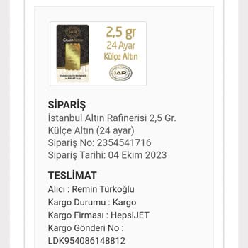 Hediyemo Hepsijet Gönderimizi Kaybetti? (mi Acaba)