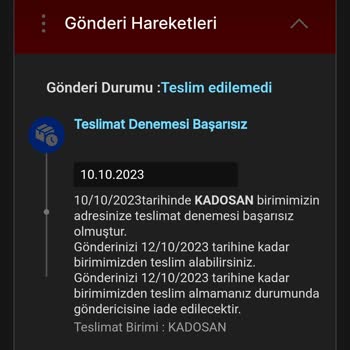 MNG Kargo: "teslimat Başarısız"