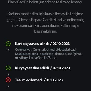 Paparanın Kartımı Göndermemesi
