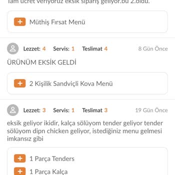 Popeyes Eksik Sipariş Ve Kurye Tutumu