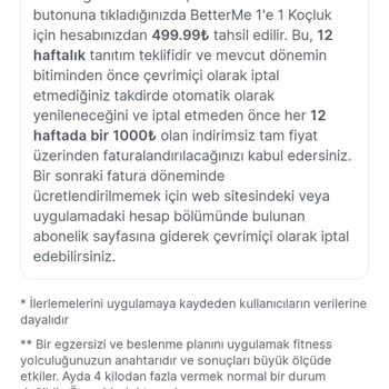 Betterme Ödemesini Yaptığım Hizmeti Almadım