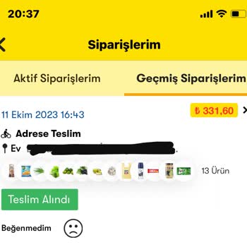 Sipariş Durumu Şok Marketler Zinciri