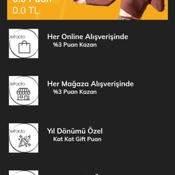 DeFacto Gift Puanım Hesabıma Yatmadı