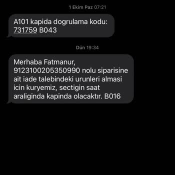 A101 Kapıda İade Mağduriyeti!