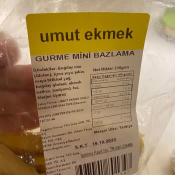 Migros Umut Ekmek Pişmemiş Bazlama