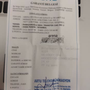 Artu Telekomünikasyon Vodafone Bayisinden Şikayetçiyim