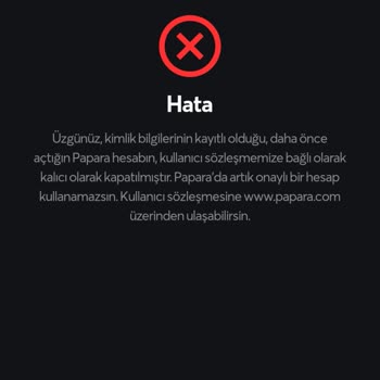 Papara Hesabı Kalıcı Olarak Kapatılma