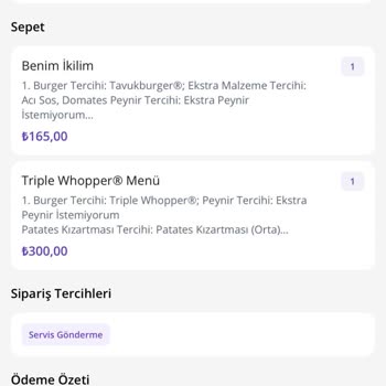 Burger King Taşdelen Şubesi Sipariş Problemi