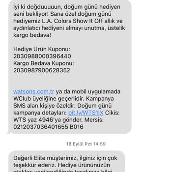 Watsons Hediye Kodu-Stok Hatası Alıyorum Ve Günü Geçtiği İçin Kullanamıyorum.!
