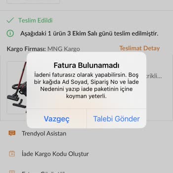 Trendyol'un Müşteri Hakkını Koruyamaması Faturasız Ürün Teslimatı