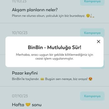 BinBin Bilgilendirme Yapılmadan Ceza Kesilmesi