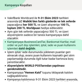 VakıfBank Hakkım Olan World Puanı Yüklemiyor