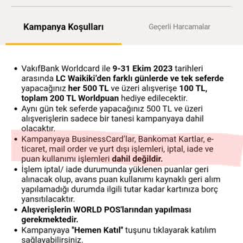 VakıfBank Hakkım Olan World Puanı Yüklemiyor