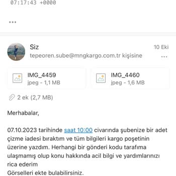 MNG Kargo Kaybolan Ürün Hakkında