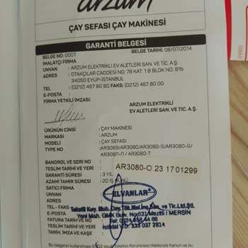 Arzum Arızalı Ürün Değişimi