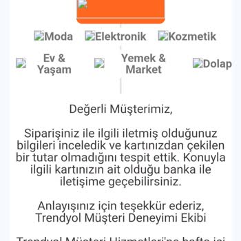 Trendyol Tek Siparişe 2 Çekim Yapıp Para İadesi Yapmıyor