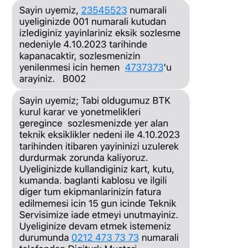 Digiturk Kurulum Sözleşmesi Eksikliği