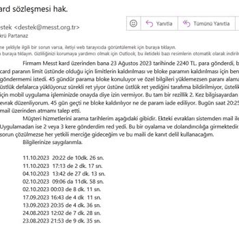 Messt Card Limit Kaldırma Sözleşme Onayı Hakkında