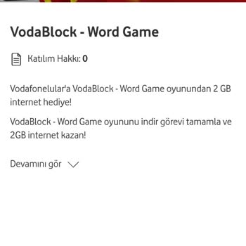 Vodafone Oyun Oynayarak İnternet Gelmesi