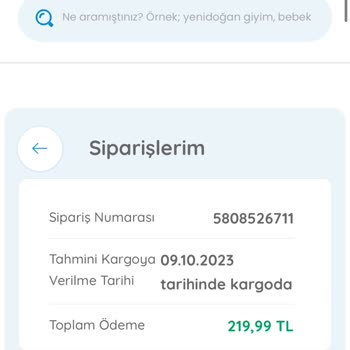 Ebebek'ten Alınan Ürün Verilen Gün Taahhüdünde Kargo Verilmiyor