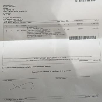 LG Ayak Aparatı Hatalı Ürün Vidalı Ayak Aparatı Koptu