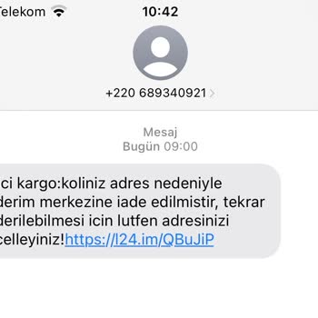 Kargo +220'den Gelen SMS