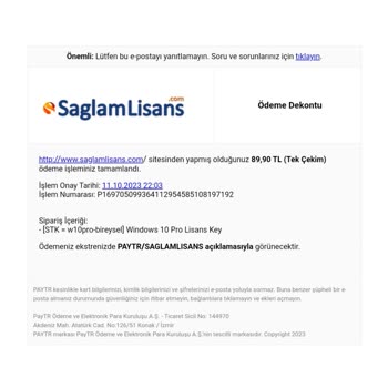 Sağlam Lisans Windows 10 Pro Kurulum Şifresi Gelmedi