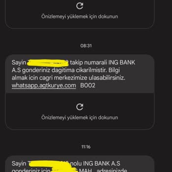 AGT Kurye İle 2 Haftadır Teslim Edilmeyen ING Banka Kartı