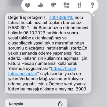 Vodafone Araç Takip Cihazları Gelmedi 9994TL Fatura Geldi