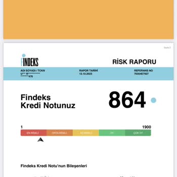 Findeks Kredi Notu - Puanı!