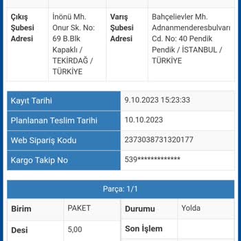 Sürat Kargo Teslim Edilemeyen Ürün