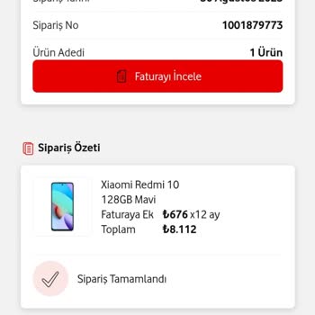 Vodafone Faturaya Ek Cihazın Taksit Bedeli Fazla Yansıtılıyor