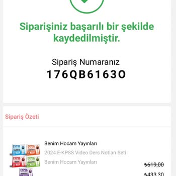Benim Hocam Yayınevi Sipariş Ulaşmama Sorunu
