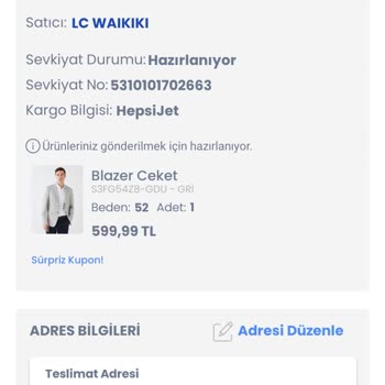LCW Waikiki Siparişi İşleme Almaması