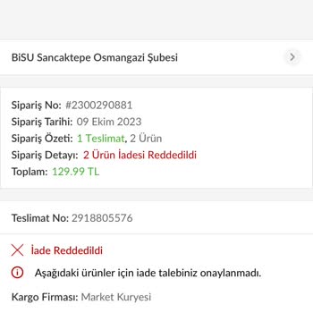Bisu Üzerinden Sipariş Verdim Yanlış Ürün Teslim Edildi!
