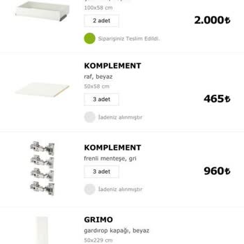 IKEA - Ürünümü Tedarik Etmiyor