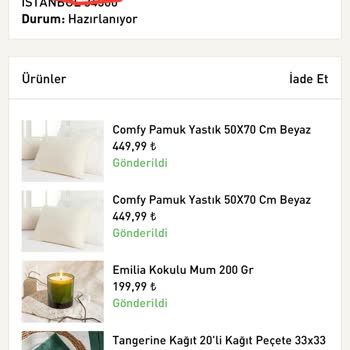 English Home Eksik Ürün Gönderdi