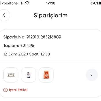 A101den Kaynaklı Sipariş İptali