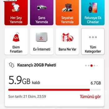 Vodafone Kazançlı 20Gb Ek Paketi Sorunu