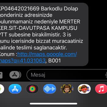 PTT Kargo PTT Yanlış Mesaj