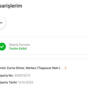 Ömür Baba Çorba Kebap Sipariş Hiç Gönderilmedi