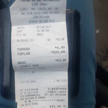 Furkan Baysak Pastaneleri Pastadan Çıkan Eşya