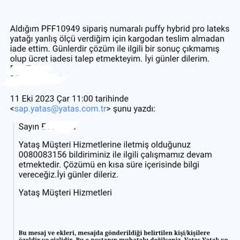 Yataş Müşteri Hizmetleri Cevap Vermiyor